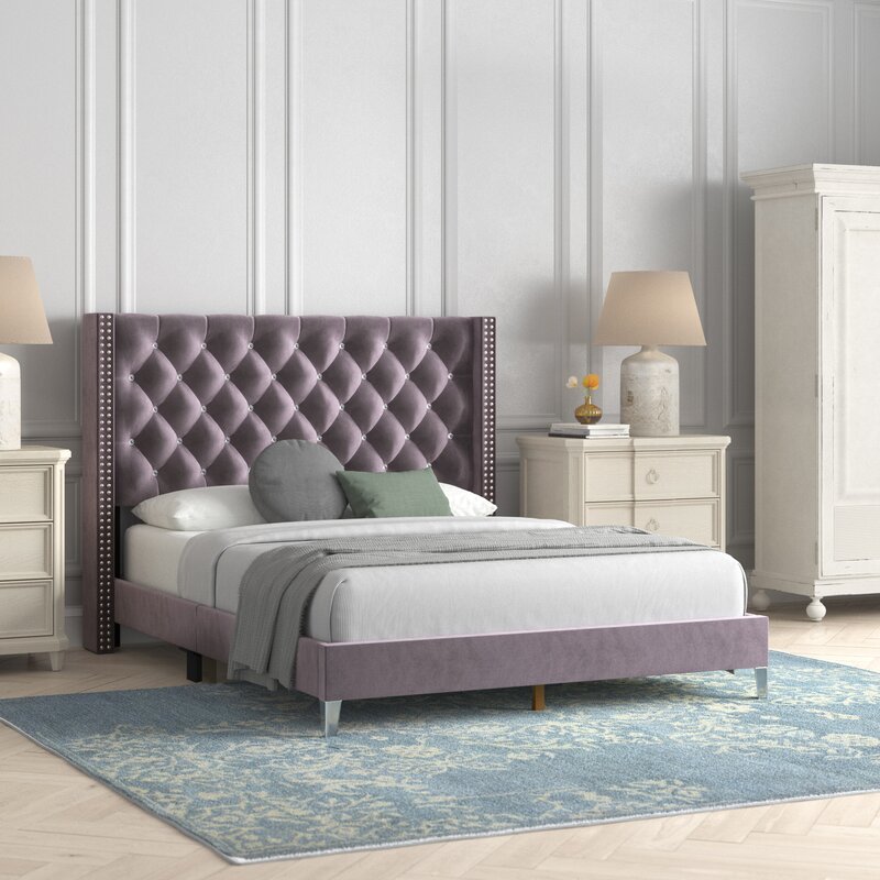 Willa Arlo Interiors Fabiola Upholstered Wingback Bed & Reviews | Wayfair